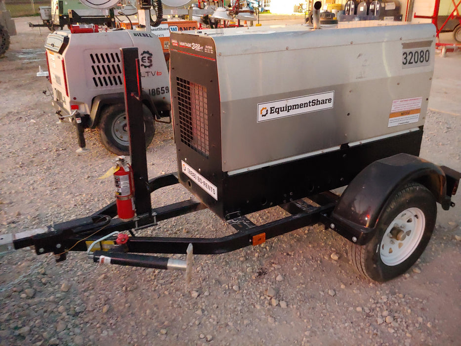 2019 Lincoln Electric Vantage 322 Welder Ready-Pak 3, Two wheel trailer, Fender and Light kit, Cable Rack
