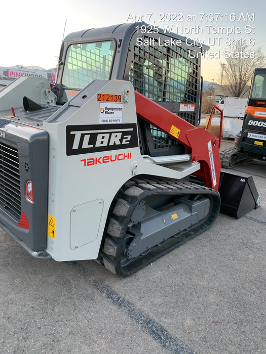 2022 Takeuchi TL8R2-CR 74hp Kubota Diesel, Cab/Heat/Air, Rubber Tracks, Hydraulic QC