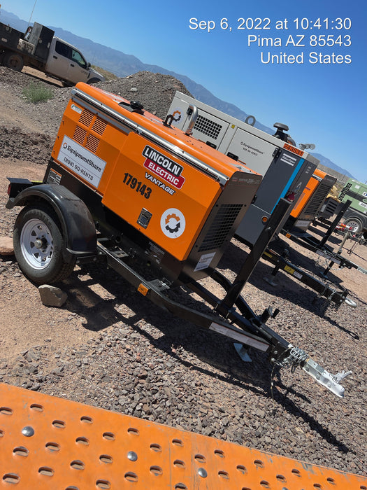 2021 Lincoln Electric Vantage 322 Vantage 322 Ready Pak 3 w/ Decals, ORANGE (includes trailer, cable rack, fender light kit) NO Telematics