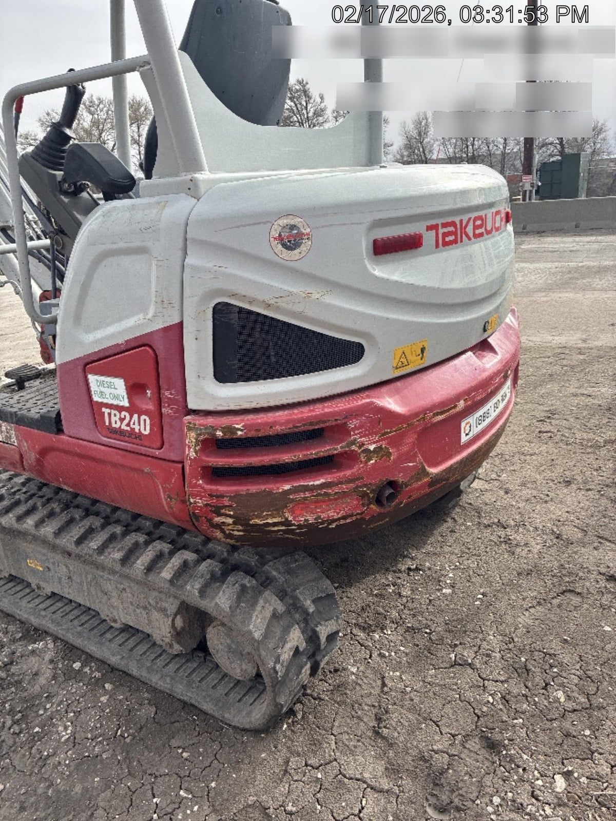 2019 Takeuchi TB240 Takeuchi TB240 Canopy w/Rubber Tracks, Auxiliary Hydraulics, Manual QC, Hydraulic Thumb, 12/18/24" Buckets