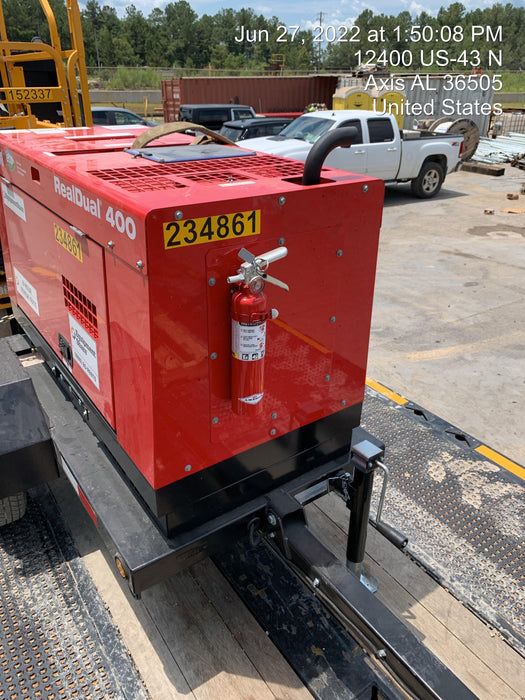 2022 Shindaiwa DGW400MDL Kubota D902 Engine, 23 HP, Dual Op Welder, Wire, Arc, Droop Stick, Tig, and CC Stick Functionality, Simulphase, 3 Phase and 1 Phase Gen Output, Single Axle NB Trlr, Slr Trckl Chrg 12V 12W, Fire Ext