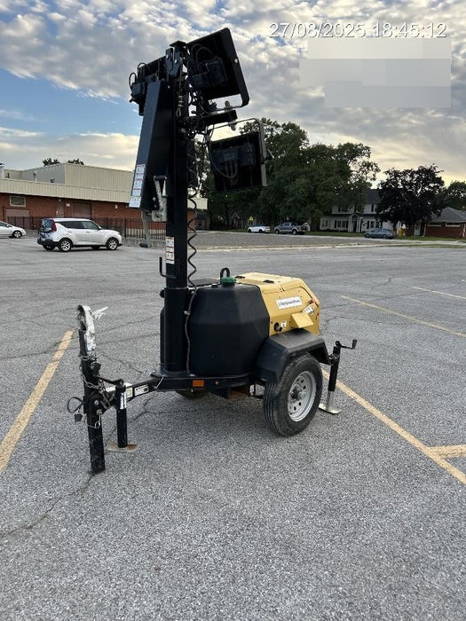 2022 Allmand NLV3GR (4) LED Light Fixture 350W, 23' Vertical Mast, 3kW Prime, Towable, Deep Sea L401, Leveling Jacks, Yanmar T4F 5.8hp