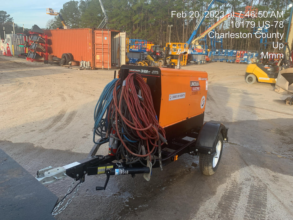 2021 Lincoln Electric Vantage 322 Vantage 322 Ready Pak 3 w/ Decals, ORANGE (includes trailer, cable rack, fender light kit) NO Telematics