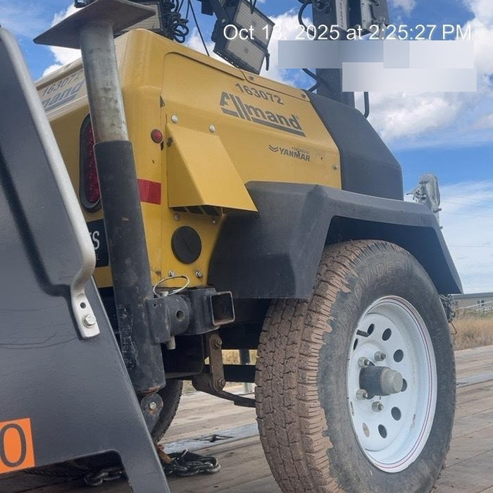 2021 Allmand NLV3GR (4) LED Light Fixture 350W, 23' Vertical Mast, 3kW Prime, Towable, Deep Sea L401, Leveling Jacks, Yanmar T4F 5.8hp