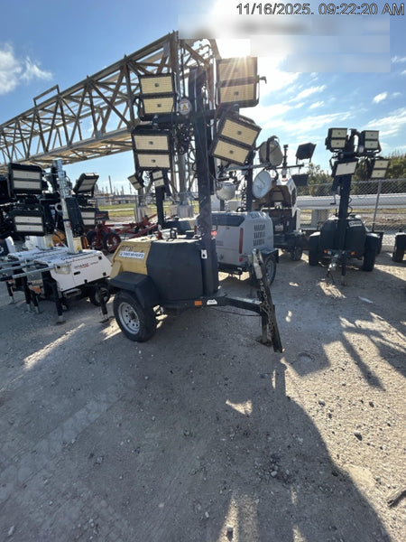 2022 Allmand NLV3GR (4) LED Light Fixture 350W, 23' Vertical Mast, 3kW Prime, Towable, Deep Sea L401, Leveling Jacks, Yanmar T4F 5.8hp