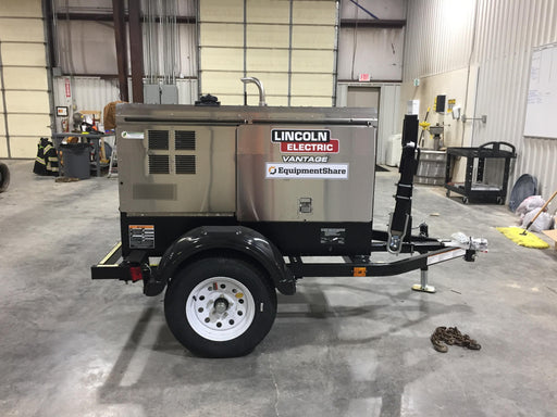 2019 Lincoln Electric Vantage 322 Ready-Pak 3, Two Wheel Trailer, Fender and Light Kit, Cable Rack