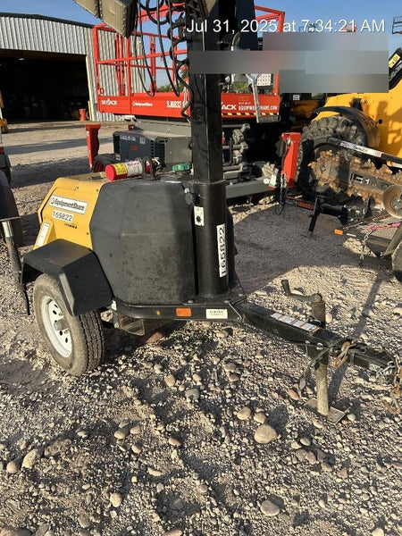 2021 Allmand NLV3GR (4) LED Light Fixture 350W, 23' Vertical Mast, 3kW Prime, Towable, Deep Sea L401, Leveling Jacks, Yanmar T4F 5.8hp