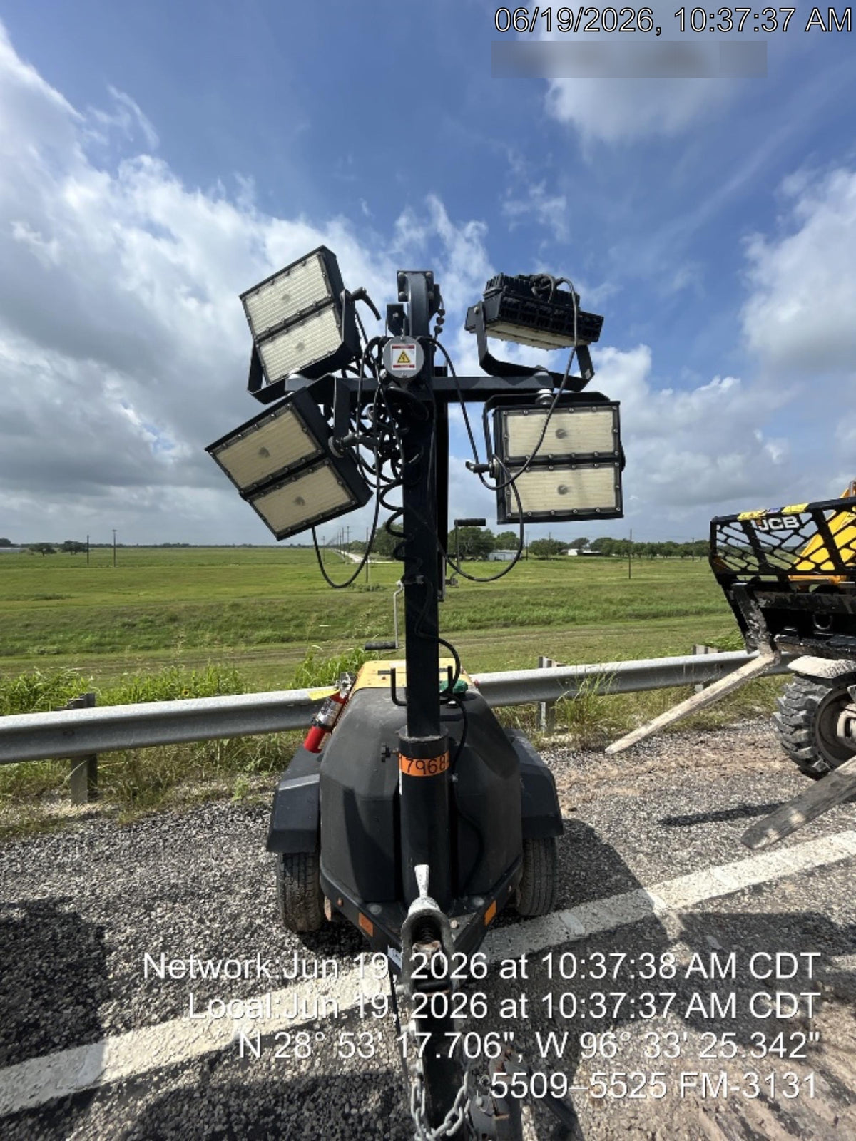 Allmand NLV3GR (4) LED Light Fixture 350W, 23' Vertical Mast, 3kW Prime, Towable, Deep Sea L401, Leveling Jacks, Yanmar T4F 5.8hp