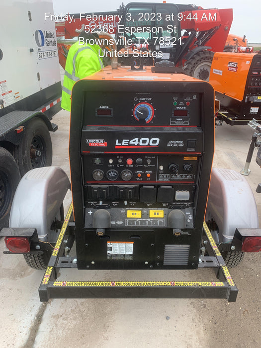 2022 Lincoln Electric LE400 Kubota V1505, Trlr, Cable Rack, Light Kit, ES Decals, T3