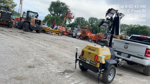 2022 Allmand NLV3GR (4) LED Light Fixture 350W, 23' Vertical Mast, 3kW Prime, Towable, Deep Sea L401, Leveling Jacks, Yanmar T4F 5.8hp