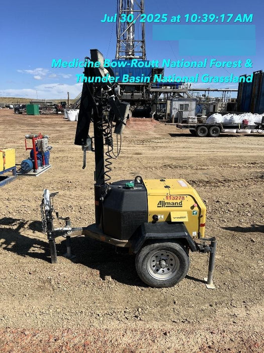 2020 Allmand NLV3GR (4) LED Light Fixture 350W, 23' Vertical Mast, 3kW Prime, Towable, Deep Sea L401, Leveling Jacks, Yanmar T4F 5.8hp