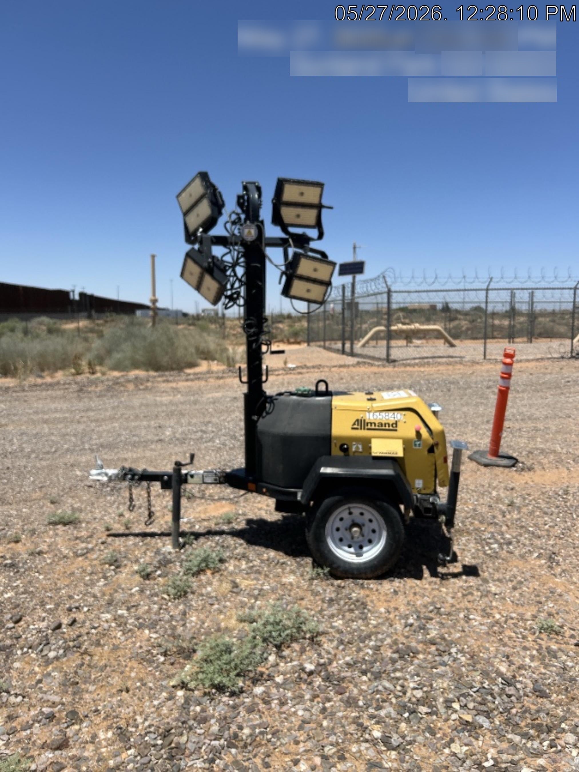 2021 Allmand NLV3GR (4) LED Light Fixture 350W, 23' Vertical Mast, 3kW Prime, Towable, Deep Sea L401, Leveling Jacks, Yanmar T4F 5.8hp