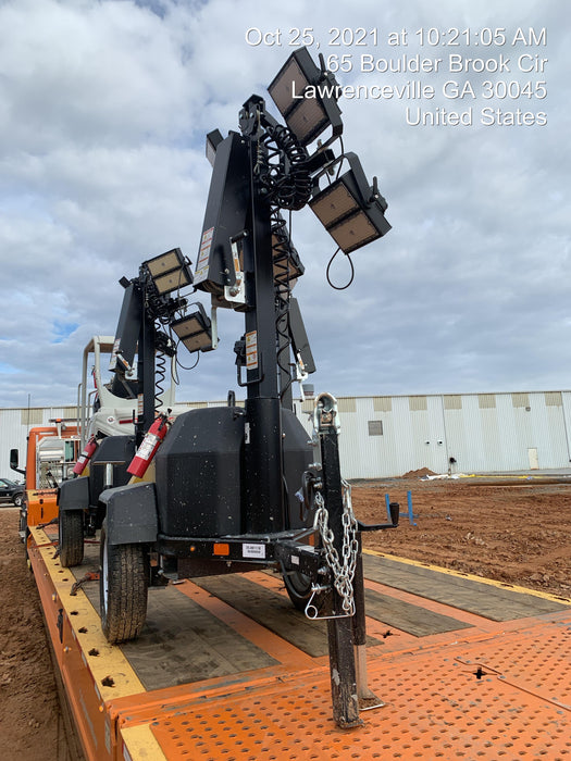 2021 Allmand NLV3GR (4) LED Light Fixture 350W, 23' Vertical Mast, 3kW Prime, Towable, Deep Sea L401, Leveling Jacks, Yanmar T4F 5.8hp