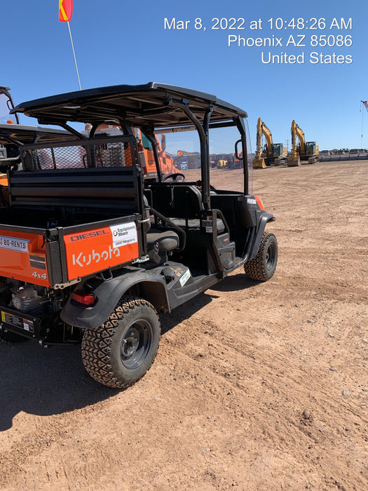 2022 Kubota RTV-X1140W-H Plastic Canopy, Windshield Acrylic Clear, LED Strobe Light, Wire Harness Kit, Back up Alarm