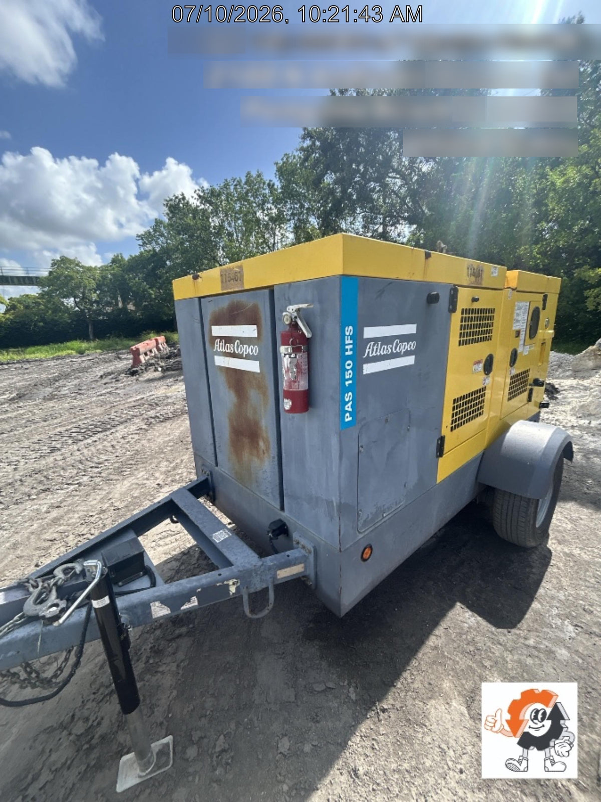 2020 ATLAS COPCO PAS 150 HF CS Enclosed
