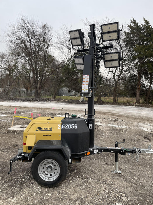 2022 Allmand NLV3GR (4) LED Light Fixture 350W, 23' Vertical Mast, 3kW Prime, Towable, ES Decals, T3