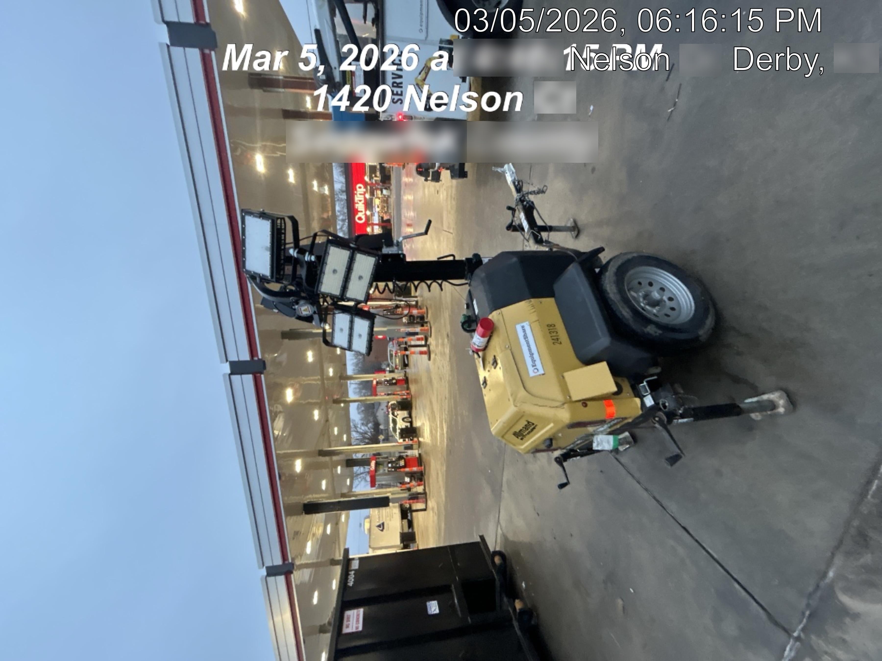 2022 Allmand NLV3GR (4) LED Light Fixture 350W, 23' Vertical Mast, 3kW Prime, Towable, Deep Sea L401, Leveling Jacks, Yanmar T4F 5.8hp