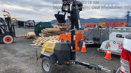 2020 Allmand NLV3GR (4) LED Light Fixture 350W, 23' Vertical Mast, 3kW Prime, Towable, Deep Sea L401, Leveling Jacks, Yanmar T4F 5.8hp
