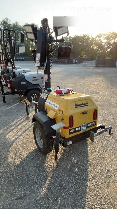 2022 Allmand NLV3GR (4) LED Light Fixture 350W, 23' Vertical Mast, 3kW Prime, Towable, Deep Sea L401, Leveling Jacks, Yanmar T4F 5.8hp