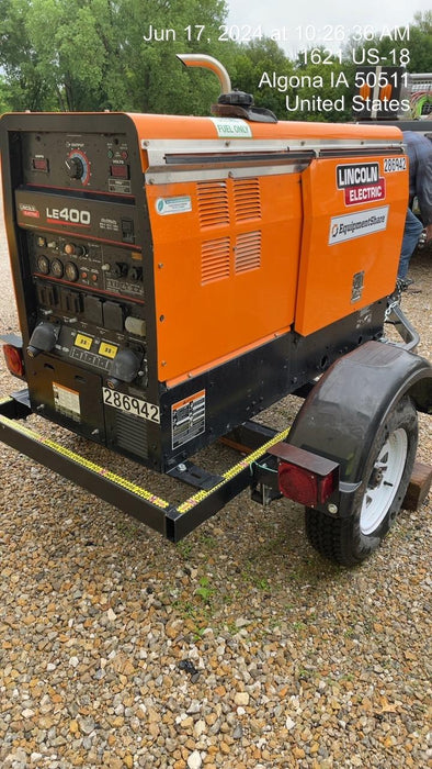 2022 Lincoln Electric LE400 Kubota V1505, Trlr, Cable Rack, Light Kit, ES Decals, T3