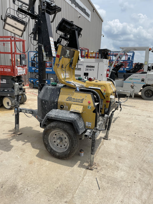 2022 Allmand NLV3GR (4) LED Light Fixture 350W, 23' Vertical Mast, 3kW Prime, Towable, ES Decals, T3