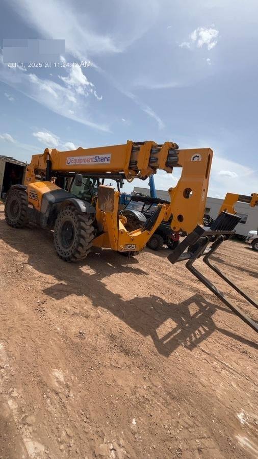 2019 JCB 510-56 74 HP w/Open ROPS, Beacon, Aux Hydraulics, Worklights, Solid Tires w/60" Carriage/Forks