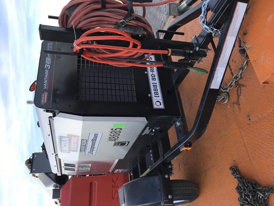 2019 Lincoln Electric Vantage 322 Ready-Pak 3, Two Wheel Trailer, Fender and Light Kit, Cable Rack