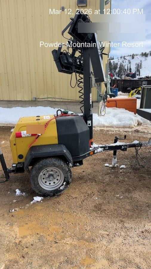 2022 Allmand NLV3GR (4) LED Light Fixture 350W, 23' Vertical Mast, 3kW Prime, Towable, Deep Sea L401, Leveling Jacks, Yanmar T4F 5.8hp