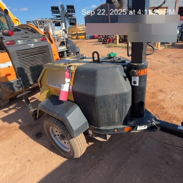 2022 Allmand NLV3GR (4) LED Light Fixture 350W, 23' Vertical Mast, 3kW Prime, Towable, Deep Sea L401, Leveling Jacks, Yanmar T4F 5.8hp