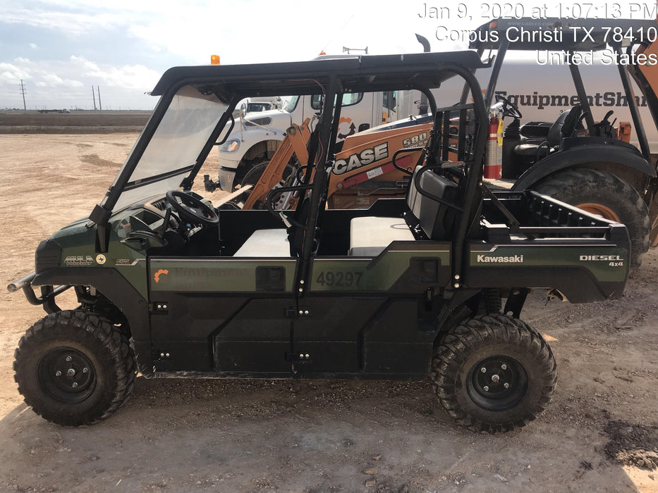 2019 Kawasaki Mule PRO-DXT Standard Options, Backup Alarm, Beacon, Plastic Hard Top, Poly Windshield, Horn Kit