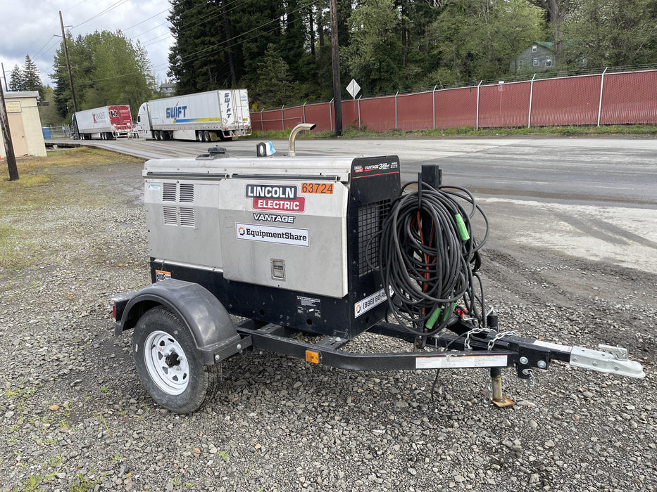 2019 Lincoln Electric Vantage 322 Welder Ready-Pak 3, Two wheel trailer, Fender and Light kit, Cable Rack