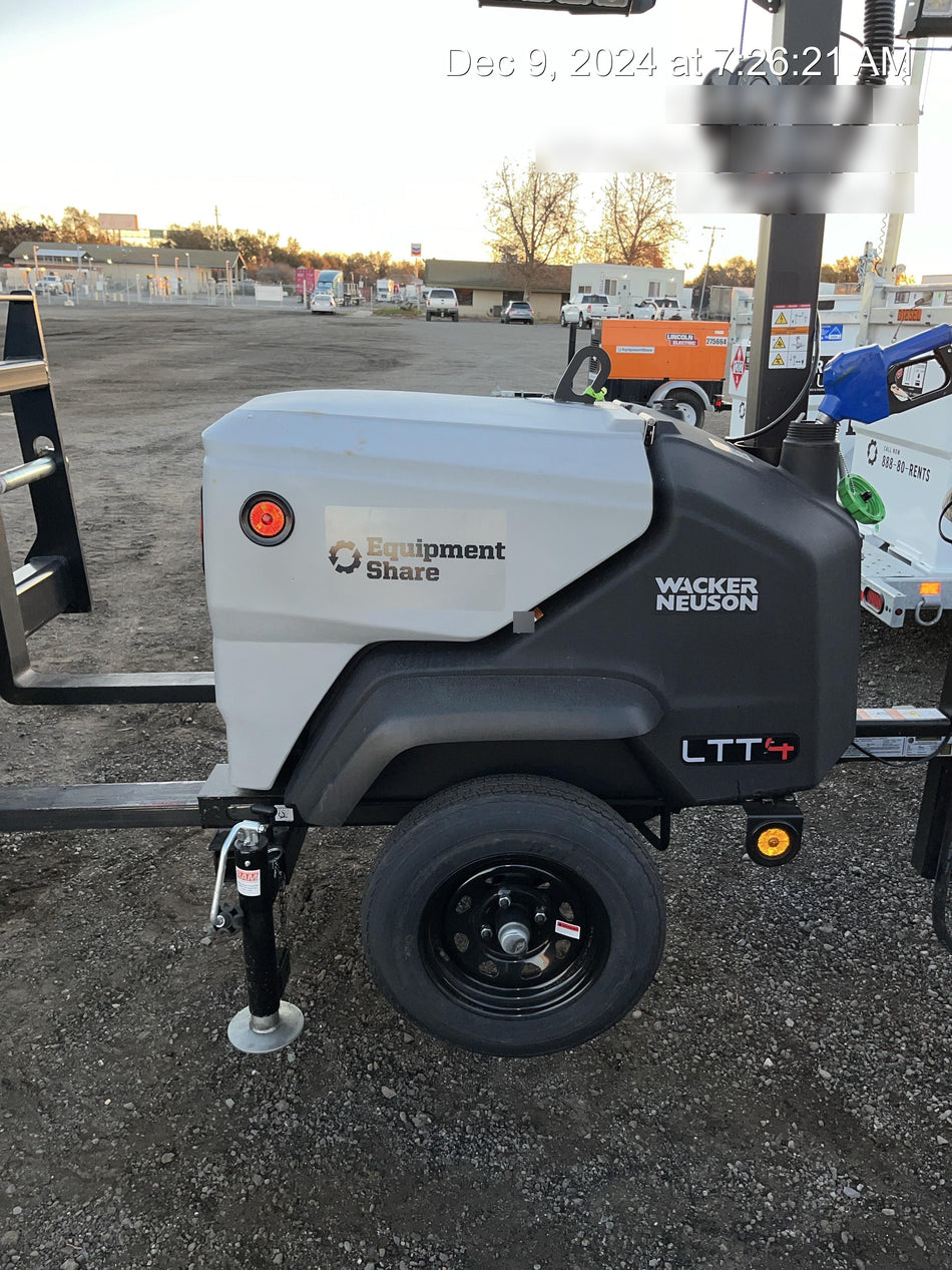 2024 Wacker Neuson LTT4 Diesel, Kohler KDW702, Deep Sea Controller, Auto Start, LED 320W, Bypass Outlet, T3