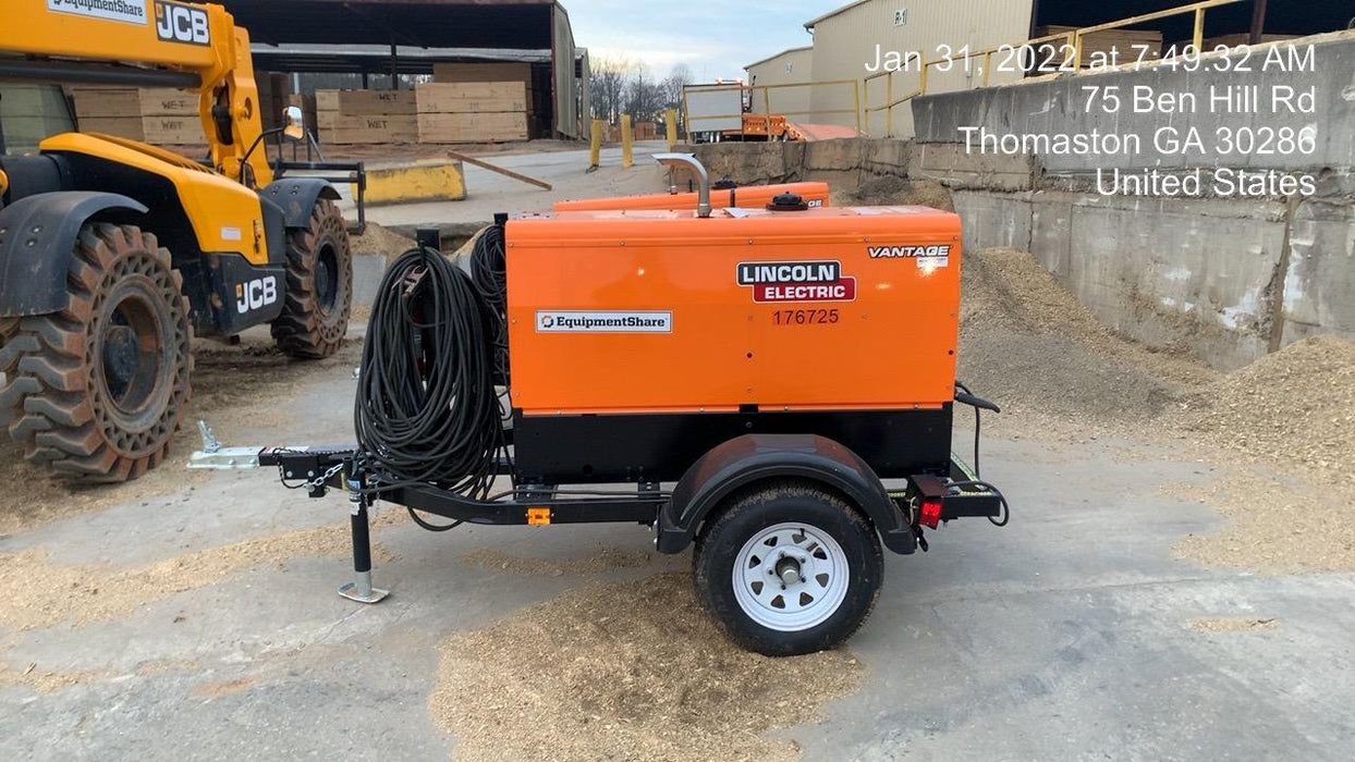 2021 Lincoln Electric Vantage 322 Vantage 322 Ready Pak 3 w/ Decals, ORANGE (includes trailer, cable rack, fender light kit) NO Telematics