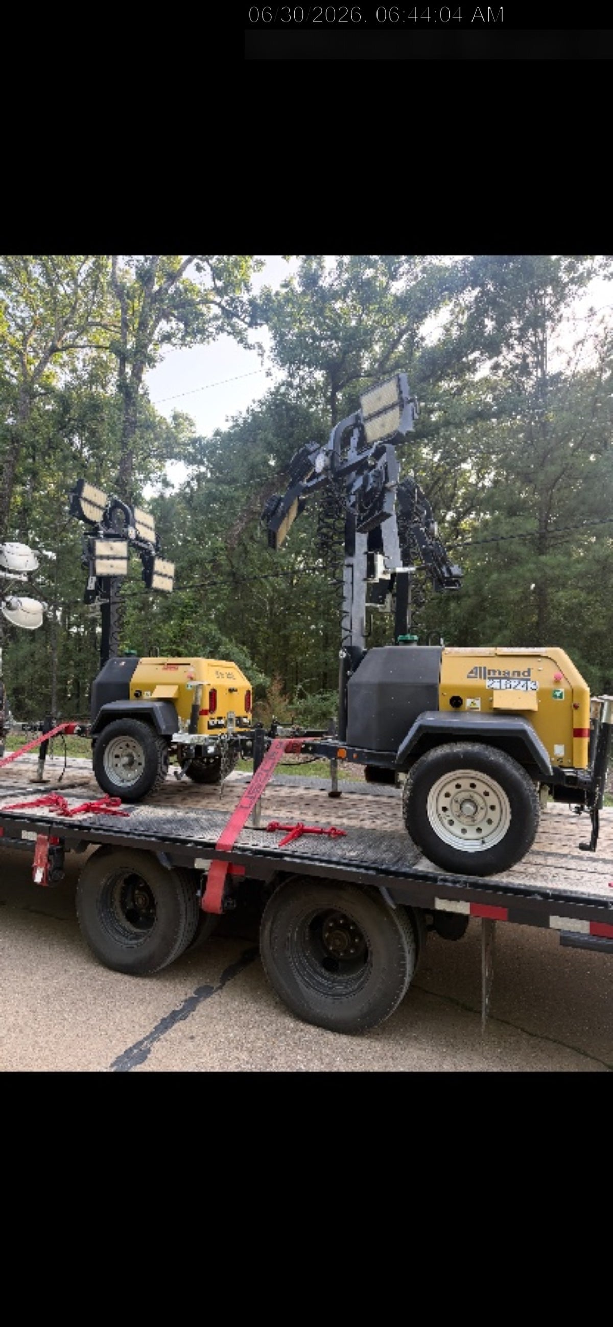 2022 Allmand NLV3GR (4) LED Light Fixture 350W, 23' Vertical Mast, 3kW Prime, Towable, Deep Sea L401, Leveling Jacks, Yanmar T4F 5.8hp