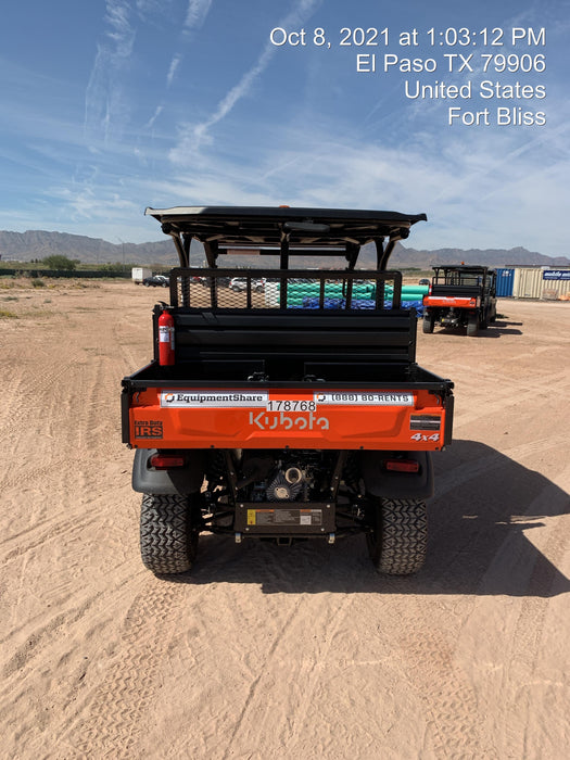 2021 Kubota RTV-X1140W-H Plastic Canopy, Windshield Acrylic Clear, LED Strobe Light, Wire Harness Kit, Back up Alarm