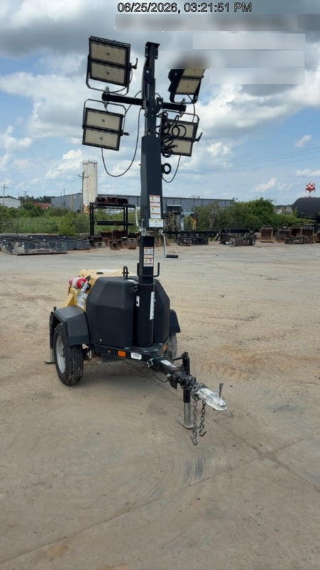2022 Allmand NLV3GR (4) LED Light Fixture 350W, 23' Vertical Mast, 3kW Prime, Towable, Deep Sea L401, Leveling Jacks, Yanmar T4F 5.8hp