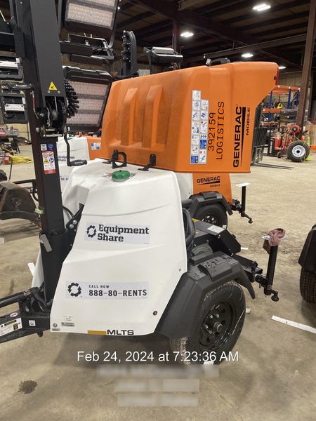 2024 Generac MLT2 Diesel, Flex Switch 120V Input, Powerzone Controller, 
(4) 320W LED Lights, 4kW Generator, 39.9 Gal Fuel Tank, 2" Ball, T3