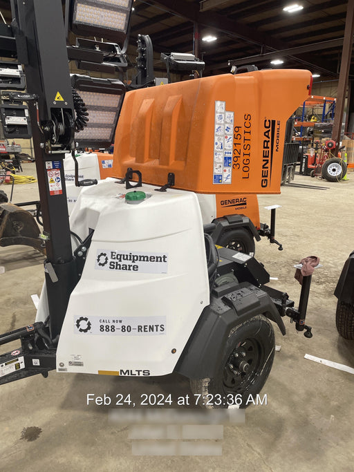 2024 Generac MLT2 Diesel, Flex Switch 120V Input, Powerzone Controller, 
(4) 320W LED Lights, 4kW Generator, 39.9 Gal Fuel Tank, 2" Ball, T3