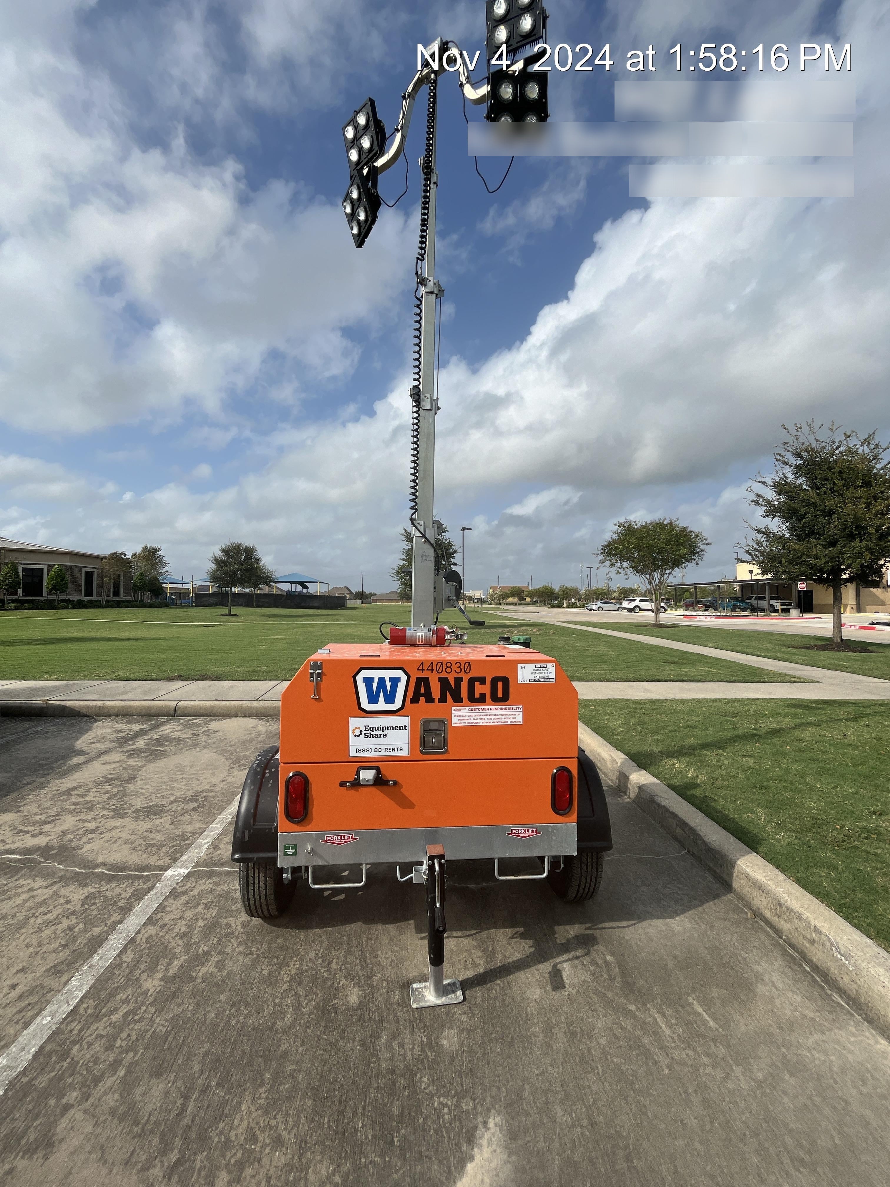 2024 Wanco WLTT-4MM4K Diesel, Deep Sea Controller, Shore Power Plug, Auto Start, (4) 350W LED Floodlights, 4kW Generator, 60 Gal Fuel Tank, 2" Ball, T3