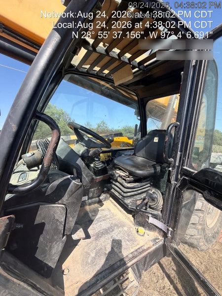 2019 JCB 512-56 74 HP w/CAB/HVAC, Beacon, Aux Hydraulics, Worklights, Solid Tires w/60" Carriage/Forks