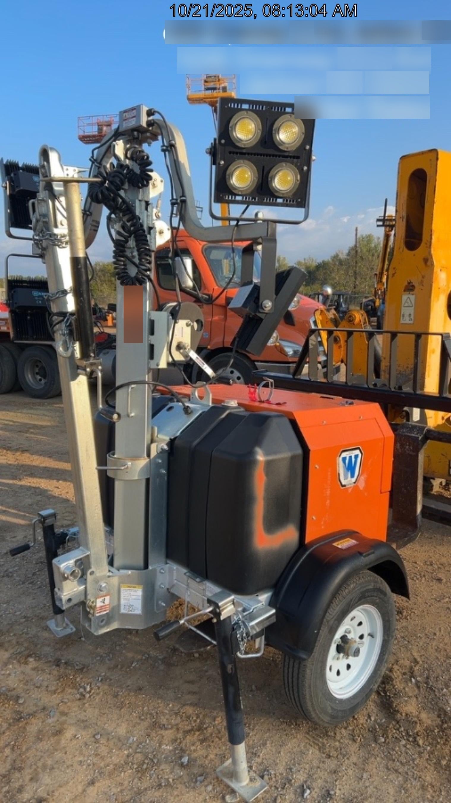 2025 Wanco WLTT-4MM4K Diesel, Mitsubishi L2E, 9.0HP @1800 rpm, Deep Sea Controller, Shore Power Plug, Auto Start, (4) 350W LED Floodlights, 4kW Generator, 60 Gal Fuel Tank, 2" Ball, T3