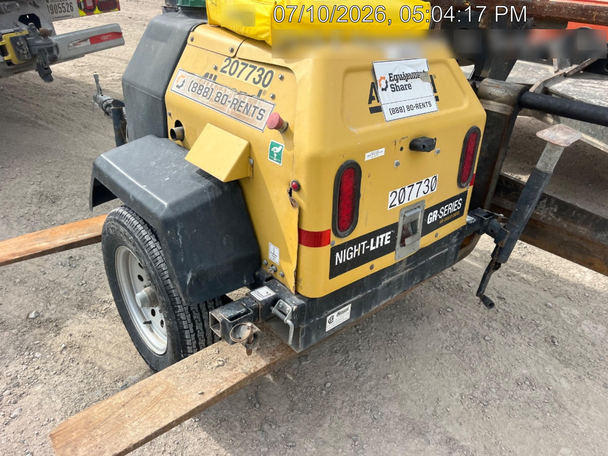2022 Allmand NLV3GR (4) LED Light Fixture 350W, 23' Vertical Mast, 3kW Prime, Towable, Deep Sea L401, Leveling Jacks, Yanmar T4F 5.8hp