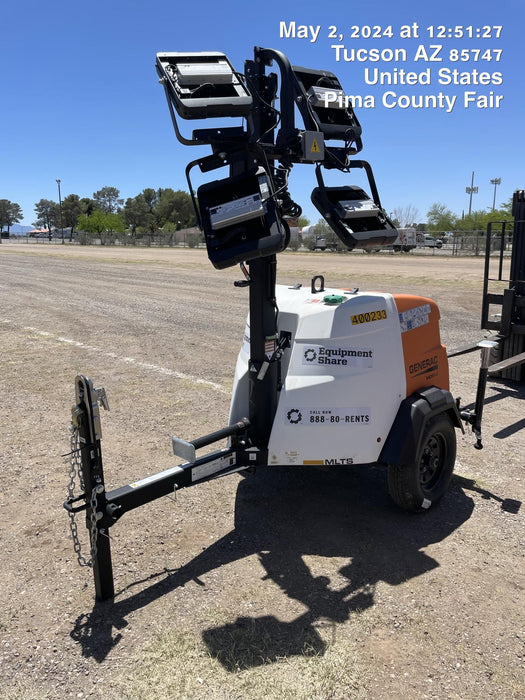 2024 Generac MLT2 Diesel, Flex Switch 120V Input, Powerzone Controller, 
(4) 320W LED Lights, 4kW Generator, 39.9 Gal Fuel Tank, 2" Ball, T3