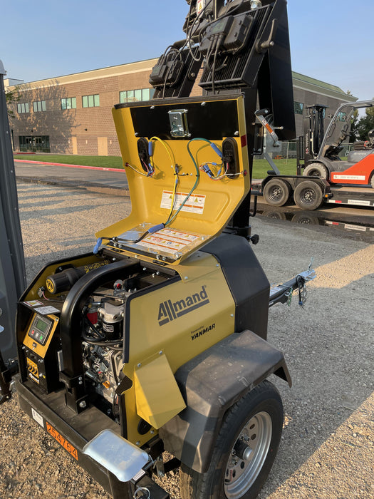 2022 Allmand NLV3GR (4) LED Light Fixture 350W, 23' Vertical Mast, 3kW Prime, Towable, ES Decals, T3