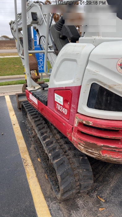 2019 Takeuchi TB240 Takeuchi TB240 Canopy w/Rubber Tracks, Auxiliary Hydraulics, Manual QC, Hydraulic Thumb, 12/18/24" Buckets
