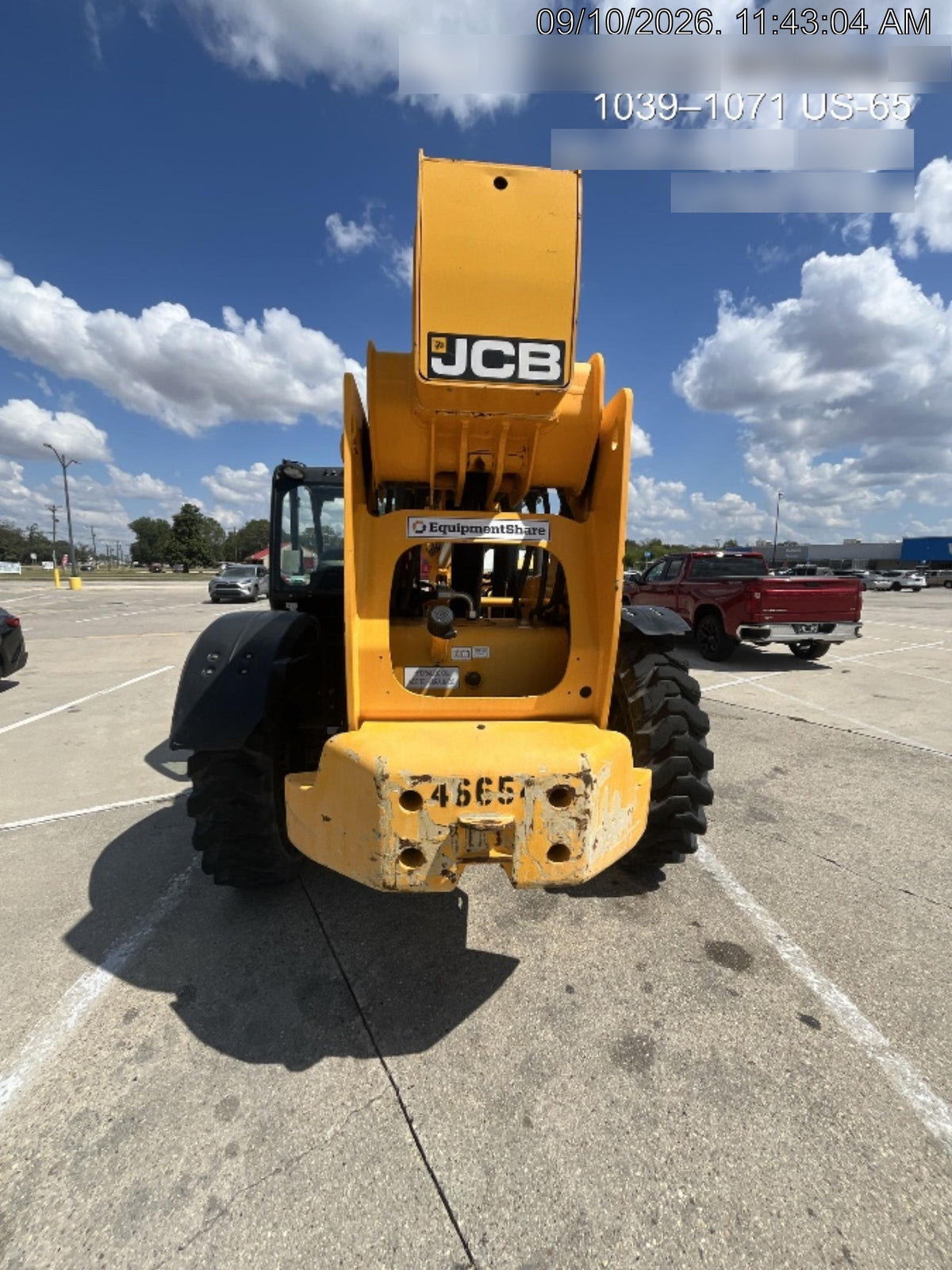 2019 JCB 510-56 Canopy, 74 HP, Solid Tires, STD Worklight, Beacon, Aux Hydraulics, Lifting Eye, Back up Alarm w/66" Carriage/60" Forks