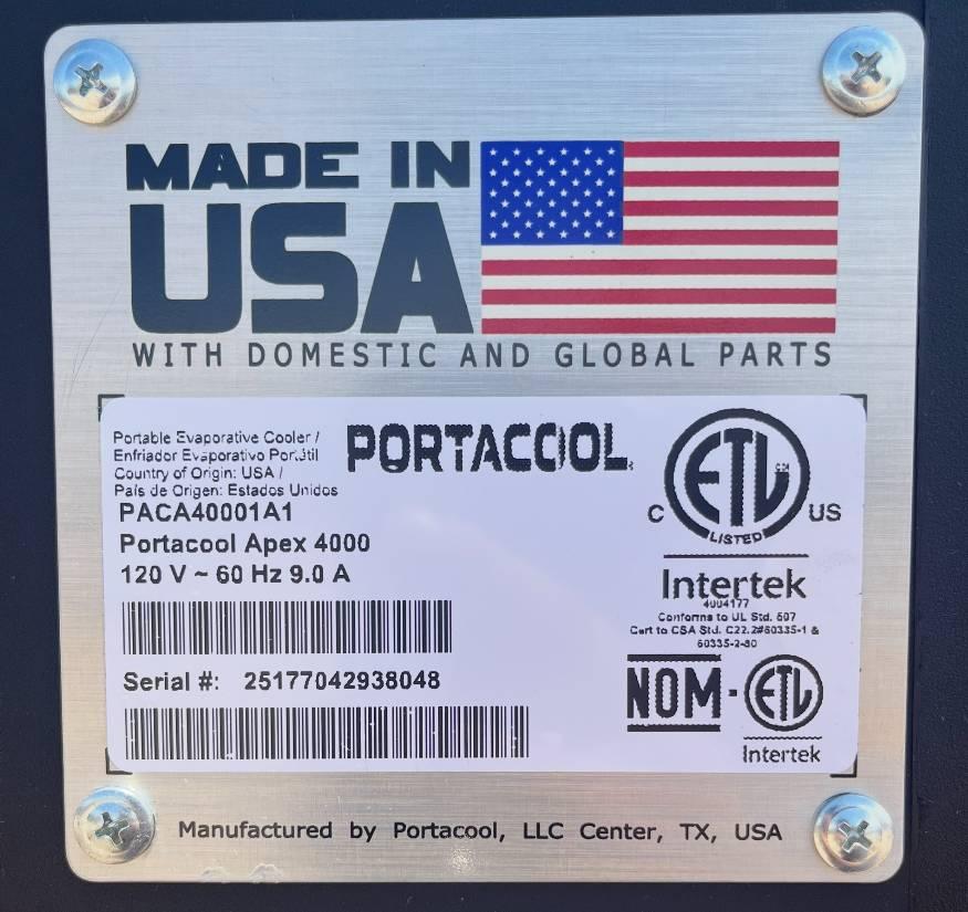 2026 PORTACOOL Apex 4000