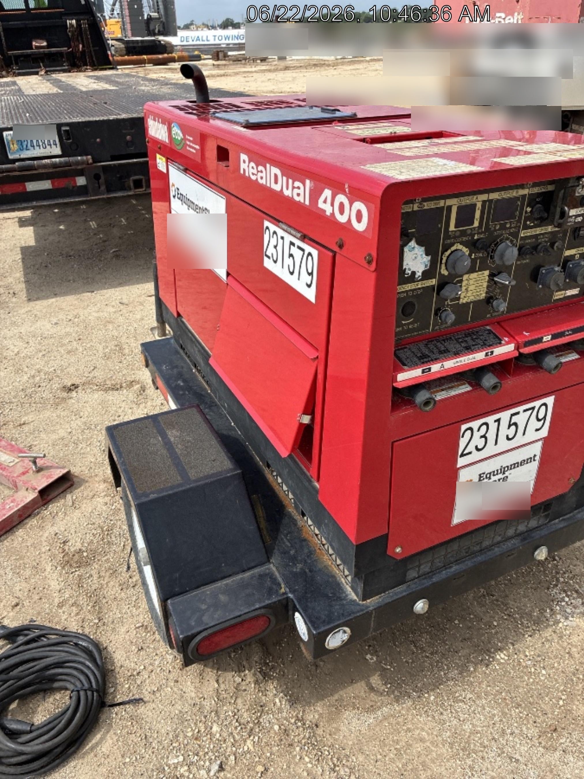 2022 Shindaiwa DGW400MDL Kubota D902 Engine, 23 HP, Dual Op Welder, Wire, Arc, Droop Stick, Tig, and CC Stick Functionality, Simulphase, 3 Phase and 1 Phase Gen Output, Single Axle NB Trlr, Slr Trckl Chrg 12V 12W, Fire Ext