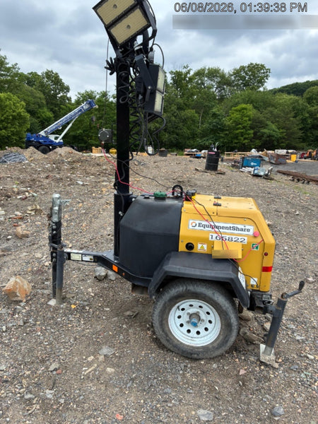 2022 Allmand NLV3GR (4) LED Light Fixture 350W, 23' Vertical Mast, 3kW Prime, Towable, Deep Sea L401, Leveling Jacks, Yanmar T4F 5.8hp