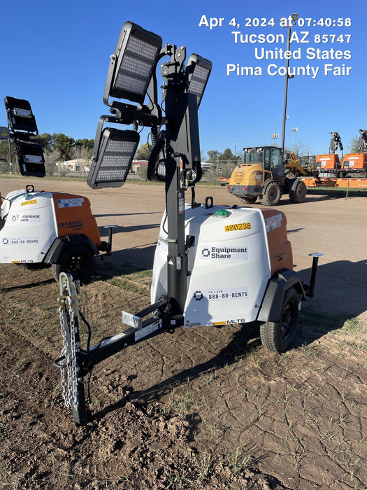 2024 Generac MLT2 Diesel, Flex Switch 120V Input, Powerzone Controller, 
(4) 320W LED Lights, 4kW Generator, 39.9 Gal Fuel Tank, 2" Ball, T3
